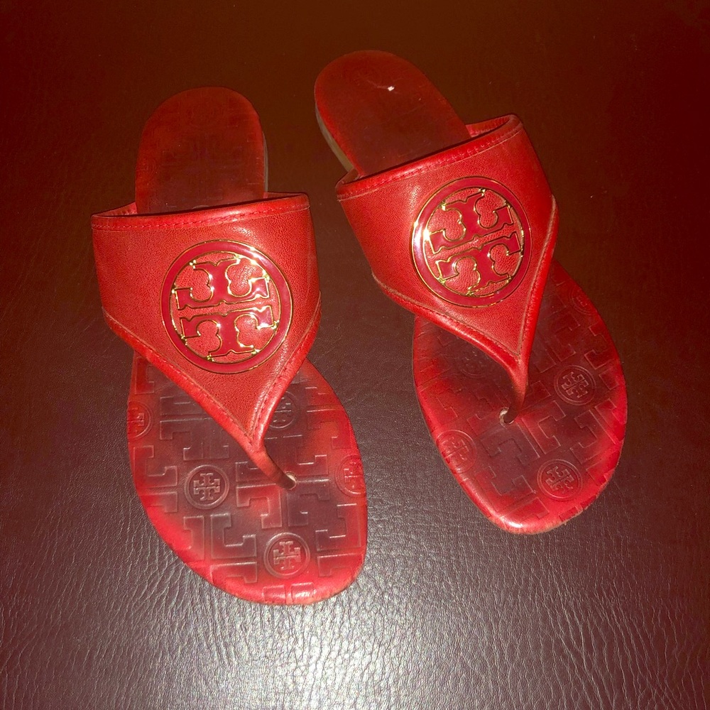 Tory Burch Slide Gold and Red Hardware